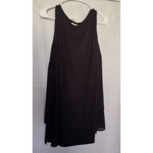 Michael Kors Women's Black Sleeveless Blouse Tank Top–Size 1X, Solid Flowy Style